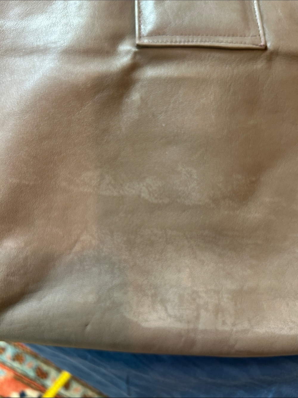 Vintage Brown Leather Clutch with Brown & Gold Accent - Picture 8 of 9